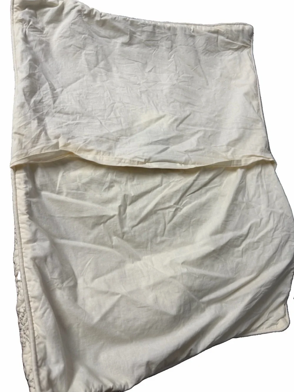 Royal Heritage Home Cream Quilted Pillow Sham Swirl Stitching 100% Cotton 20”x26